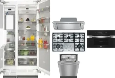 6 Piece Package Includes Refrigerator, Freezer, Cooktop, Wall Oven, Hood And Dishwasher