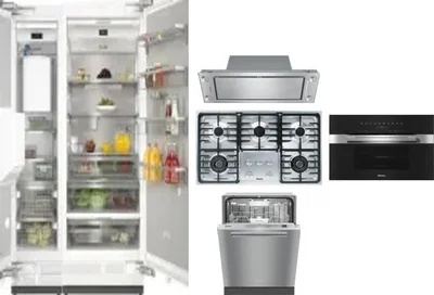 6 Piece Package Includes Refrigerator, Freezer, Cooktop, Wall Oven, Hood And Dishwasher