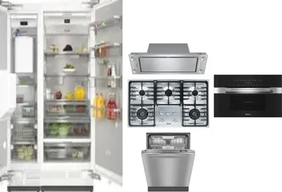 6 Piece Package Includes Refrigerator, Freezer, Cooktop, Wall Oven, Hood And Dishwasher