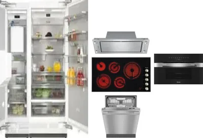 6 Piece Package Includes Refrigerator, Freezer, Cooktop, Wall Oven, Hood And Dishwasher