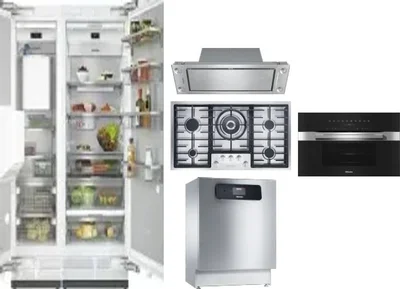 6 Piece Package Includes Refrigerator, Freezer, Cooktop, Wall Oven, Hood And Dishwasher