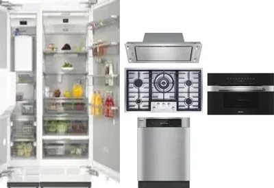 6 Piece Package Includes Refrigerator, Freezer, Cooktop, Wall Oven, Hood And Dishwasher