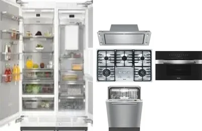 6 Piece Package Includes Refrigerator, Freezer, Cooktop, Wall Oven, Hood And Dishwasher