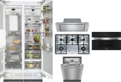 6 Piece Package Includes Refrigerator, Freezer, Cooktop, Wall Oven, Hood And Dishwasher