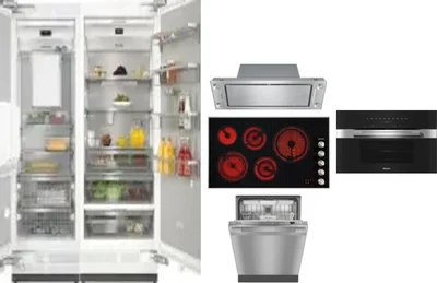 6 Piece Package Includes Refrigerator, Freezer, Cooktop, Wall Oven, Hood And Dishwasher