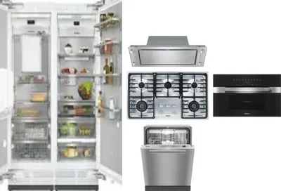 6 Piece Package Includes Refrigerator, Freezer, Cooktop, Wall Oven, Hood And Dishwasher