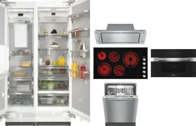 6 Piece Package Includes Refrigerator, Freezer, Cooktop, Wall Oven, Hood And Dishwasher