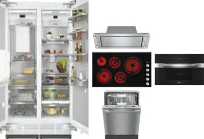 6 Piece Package Includes Refrigerator, Freezer, Cooktop, Wall Oven, Hood And Dishwasher