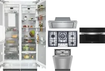 6 Piece Package Includes Refrigerator, Freezer, Cooktop, Wall Oven, Hood And Dishwasher