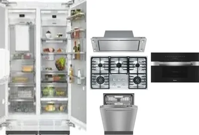 6 Piece Package Includes Refrigerator, Freezer, Cooktop, Wall Oven, Hood And Dishwasher