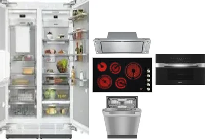 6 Piece Package Includes Refrigerator, Freezer, Cooktop, Wall Oven, Hood And Dishwasher