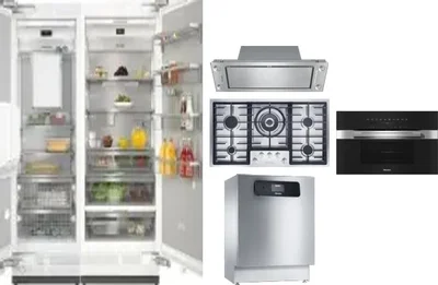 6 Piece Package Includes Refrigerator, Freezer, Cooktop, Wall Oven, Hood And Dishwasher