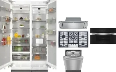 6 Piece Package Includes Refrigerator, Freezer, Cooktop, Wall Oven, Hood And Dishwasher