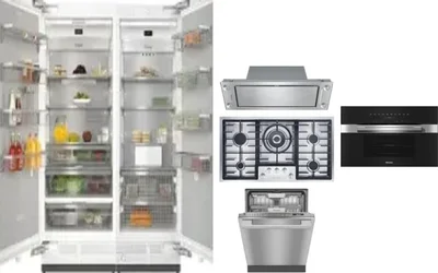 6 Piece Package Includes Refrigerator, Freezer, Cooktop, Wall Oven, Hood And Dishwasher