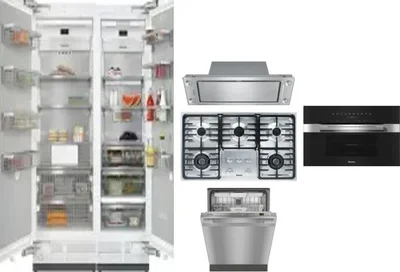 6 Piece Package Includes Refrigerator, Freezer, Cooktop, Wall Oven, Hood And Dishwasher