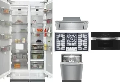 6 Piece Package Includes Refrigerator, Freezer, Cooktop, Wall Oven, Hood And Dishwasher
