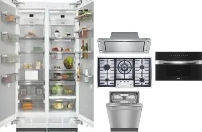 6 Piece Package Includes Refrigerator, Freezer, Cooktop, Wall Oven, Hood And Dishwasher
