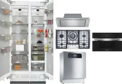 6 Piece Package Includes Refrigerator, Freezer, Cooktop, Wall Oven, Hood And Dishwasher