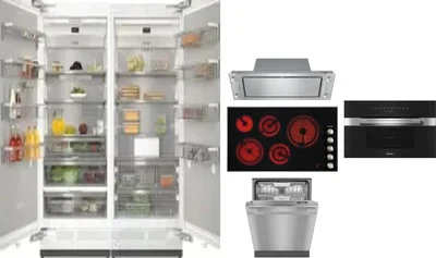 6 Piece Package Includes Refrigerator, Freezer, Cooktop, Wall Oven, Hood And Dishwasher