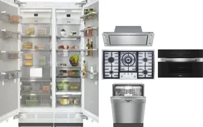 6 Piece Package Includes Refrigerator, Freezer, Cooktop, Wall Oven, Hood And Dishwasher