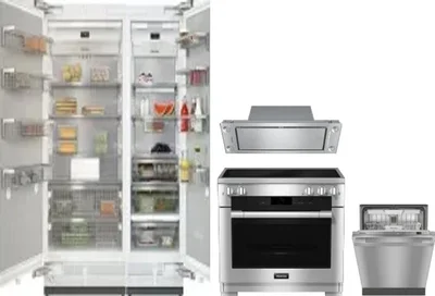 5 Piece Package Includes Refrigerator, Freezer, Range, Hood And Dishwasher