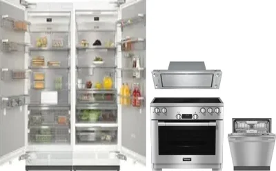 5 Piece Package Includes Refrigerator, Freezer, Range, Hood And Dishwasher