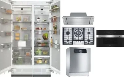 6 Piece Package Includes Refrigerator, Freezer, Cooktop, Wall Oven, Hood And Dishwasher