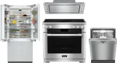 4 Piece Package Includes Refrigerator, Range, Hood And Dishwasher