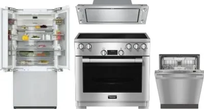4 Piece Package Includes Refrigerator, Range, Hood And Dishwasher