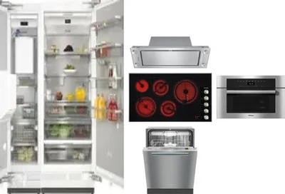 6 Piece Package Includes Refrigerator, Freezer, Cooktop, Wall Oven, Hood And Dishwasher