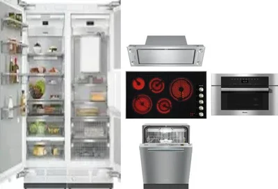 6 Piece Package Includes Refrigerator, Freezer, Cooktop, Wall Oven, Hood And Dishwasher