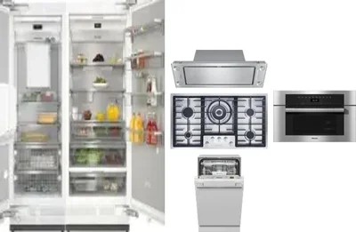 6 Piece Package Includes Refrigerator, Freezer, Cooktop, Wall Oven, Hood And Dishwasher