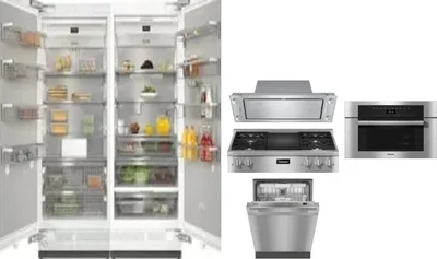 6 Piece Package Includes Refrigerator, Freezer, Cooktop, Wall Oven, Hood And Dishwasher