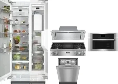 6 Piece Package Includes Refrigerator, Freezer, Cooktop, Wall Oven, Hood And Dishwasher