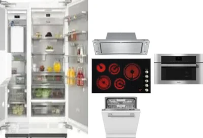 6 Piece Package Includes Refrigerator, Freezer, Cooktop, Wall Oven, Hood And Dishwasher