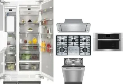 6 Piece Package Includes Refrigerator, Freezer, Cooktop, Wall Oven, Hood And Dishwasher