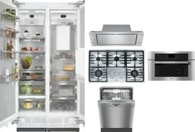 6 Piece Package Includes Refrigerator, Freezer, Cooktop, Wall Oven, Hood And Dishwasher