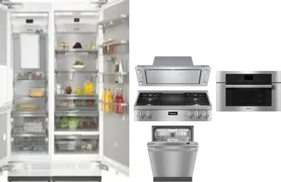 6 Piece Package Includes Refrigerator, Freezer, Cooktop, Wall Oven, Hood And Dishwasher