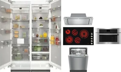 6 Piece Package Includes Refrigerator, Freezer, Cooktop, Wall Oven, Hood And Dishwasher