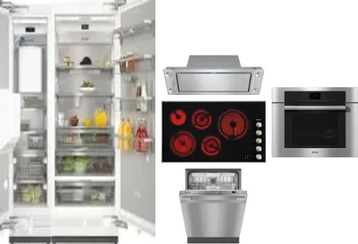6 Piece Package Includes Refrigerator, Freezer, Cooktop, Wall Oven, Hood And Dishwasher