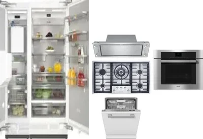 6 Piece Package Includes Refrigerator, Freezer, Cooktop, Wall Oven, Hood And Dishwasher