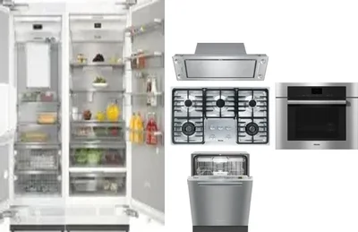 6 Piece Package Includes Refrigerator, Freezer, Cooktop, Wall Oven, Hood And Dishwasher