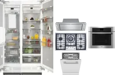 6 Piece Package Includes Refrigerator, Freezer, Cooktop, Wall Oven, Hood And Dishwasher