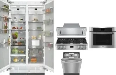 6 Piece Package Includes Refrigerator, Freezer, Cooktop, Wall Oven, Hood And Dishwasher