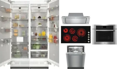 6 Piece Package Includes Refrigerator, Freezer, Cooktop, Wall Oven, Hood And Dishwasher
