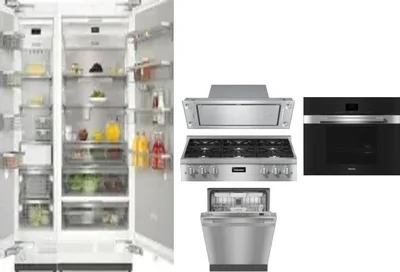 6 Piece Package Includes Refrigerator, Freezer, Cooktop, Wall Oven, Hood And Dishwasher