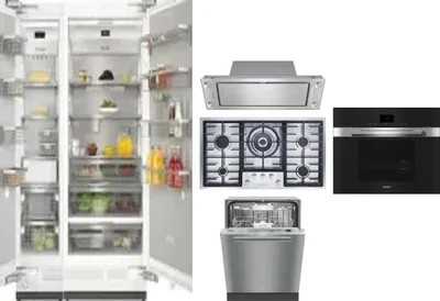 6 Piece Package Includes Refrigerator, Freezer, Cooktop, Wall Oven, Hood And Dishwasher