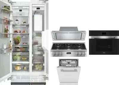 6 Piece Package Includes Refrigerator, Freezer, Cooktop, Wall Oven, Hood And Dishwasher