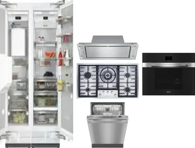 6 Piece Package Includes Refrigerator, Freezer, Cooktop, Wall Oven, Hood And Dishwasher
