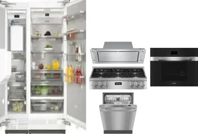 6 Piece Package Includes Refrigerator, Freezer, Cooktop, Wall Oven, Hood And Dishwasher